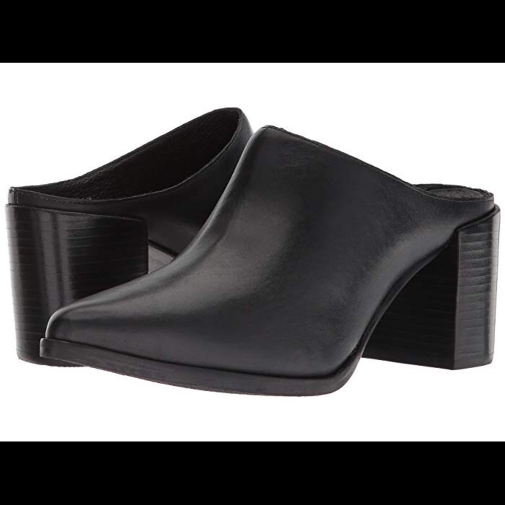 Matisse Black Leather Mules
